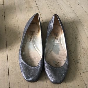 Preowned Jimmy Choo glitter flats- 38